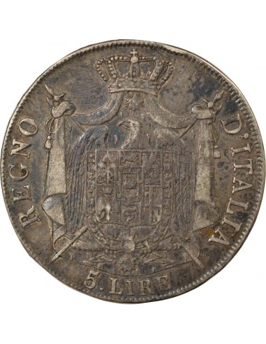 Roi d'Italie 5 lire Argent 1810 M Milan