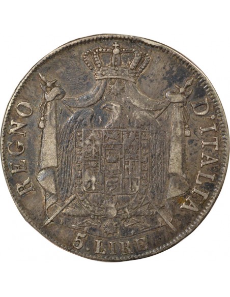 Roi d'Italie 5 lire Argent 1810 M Milan