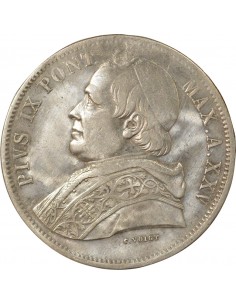 Vatican Pie IX 5 lire Argent 1870 R Rome 2