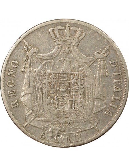 Roi d'Italie 5 lire Argent 1810 M Milan
