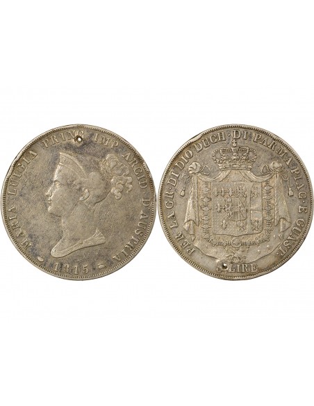 Etats Italiens Marie-Louise d'Autriche 5 lire Argent 1815 Parme