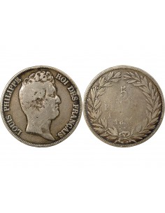 Louis-Philippe Ier Sans le I 5 Francs Argent 1830 A - Paris