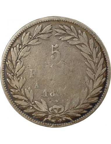 Louis-Philippe Ier Sans le I 5 Francs Argent 1830 A - Paris