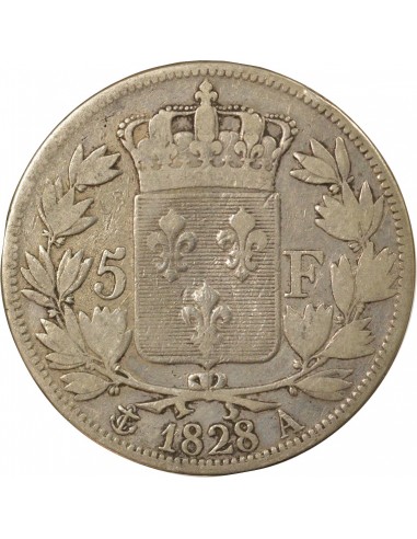 Charles X 2nd Type 5 Francs Argent 1828 A - Paris