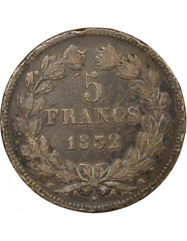 Tranche en relief 5 Francs Argent 1832 I Limoges