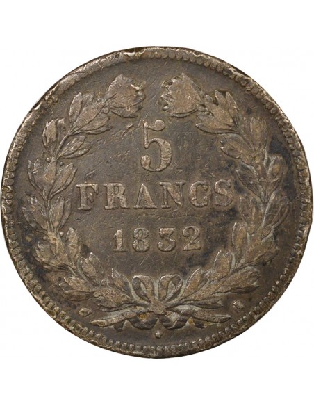 Tranche en relief 5 Francs Argent 1832 I Limoges