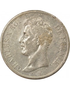 Charles X 1er Type 5 Francs Argent 1825 A - Paris 2