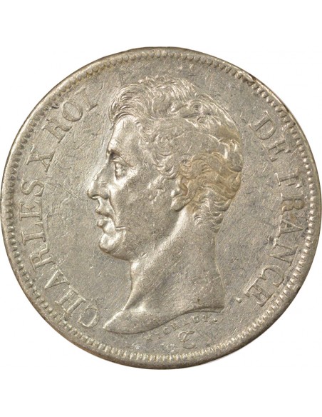 Charles X 1er Type 5 Francs Argent 1825 A - Paris