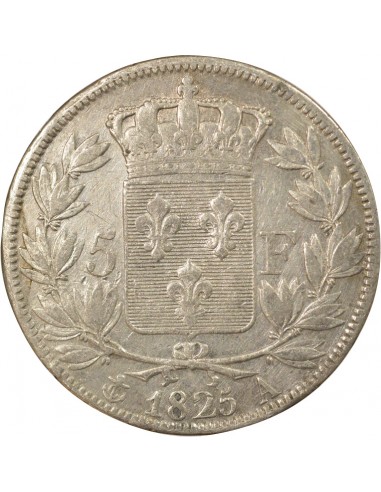 Charles X 1er Type 5 Francs Argent 1825 A - Paris