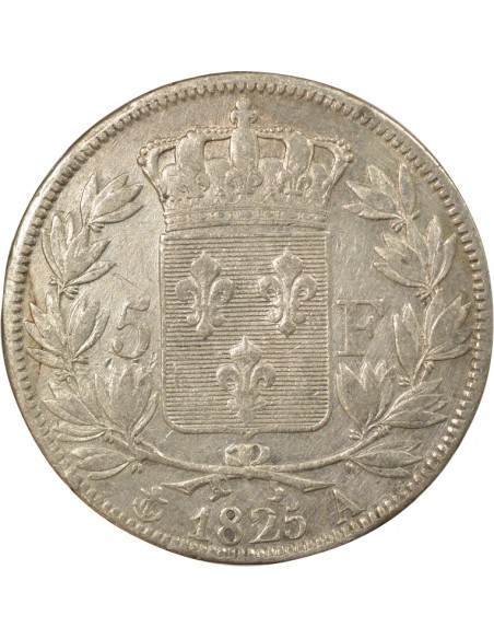 Charles X 1er Type 5 Francs Argent 1825 A - Paris