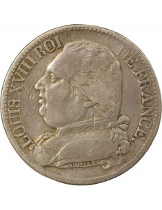 Louis XVIII Buste Habillé 5 Francs Argent 1814 M Toulouse 2
