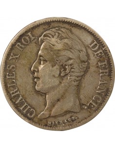 Charles X 2nd Type 5 Francs Argent 1827 W Lille 2