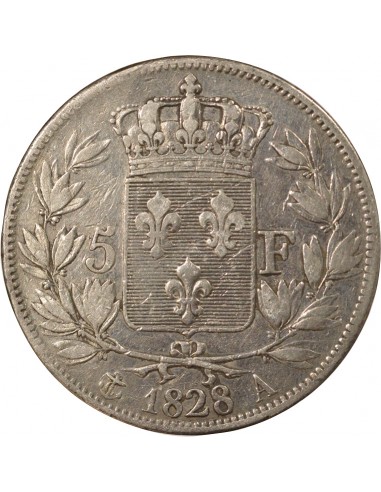 Charles X 2nd Type 5 Francs Argent 1828 A - Paris