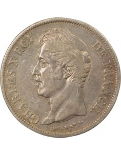 Charles X 2nd Type 5 Francs Argent 1829 H La Rochelle 2