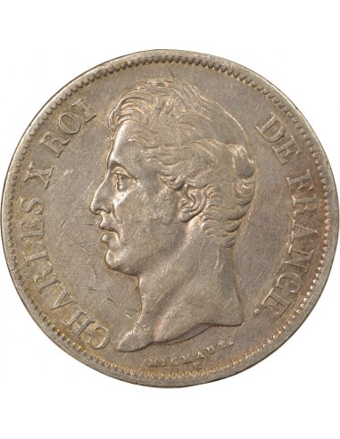 Charles X 2nd Type 5 Francs Argent 1829 H La Rochelle