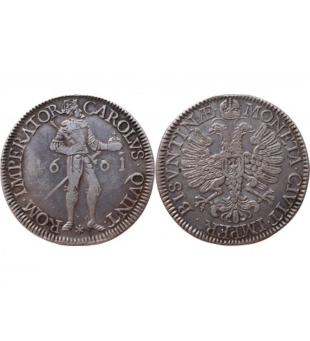 FRANCHE-COMTÉ, VILLE DE BESANÇON, CHARLES QUINT - DALDRE ARGENT 1661 ﻿