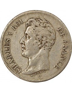 Charles X 1er Type 5 Francs Argent 1825 A - Paris 2