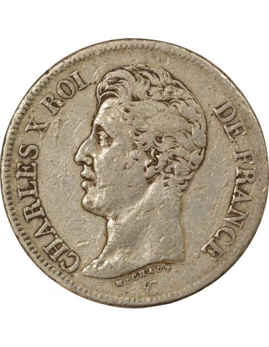 Charles X 1er Type 5 Francs Argent 1825 A - Paris