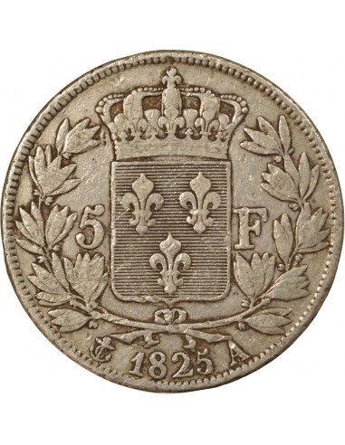 Charles X 1er Type 5 Francs Argent 1825 A - Paris