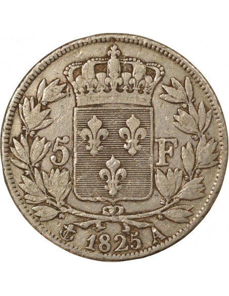 Charles X 1er Type 5 Francs Argent 1825 A - Paris
