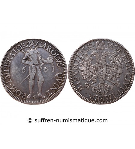 FRANCHE-COMTÉ, VILLE DE BESANÇON, CHARLES QUINT - DALDRE ARGENT 1661 ﻿