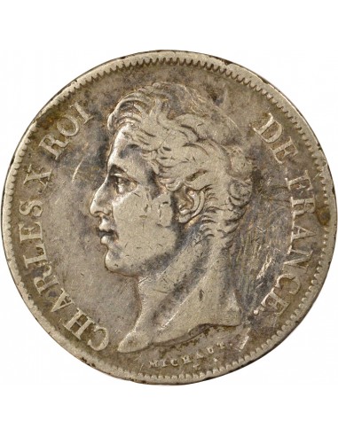 Charles X 2nd Type 5 Francs Argent 1827 W Lille