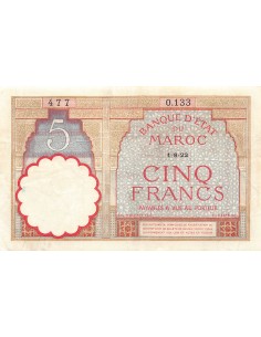 Maroc Maroc 5 francs 1922