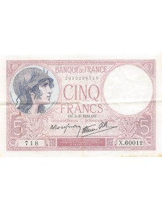 Violet 5 francs 1939