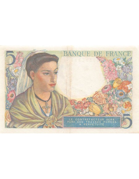 Billet Banque de France 5 francs 1943