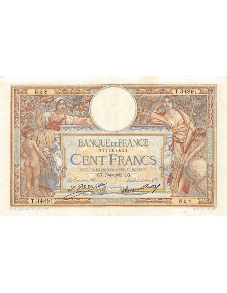 Billets Banque de France 100 francs 1932