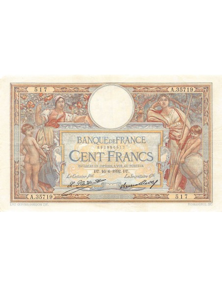 Billets Banque de France 100 francs 1932