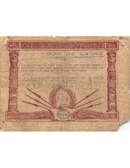 Nle Calédonie Nouvelle-Calédonie 1 franc 1919