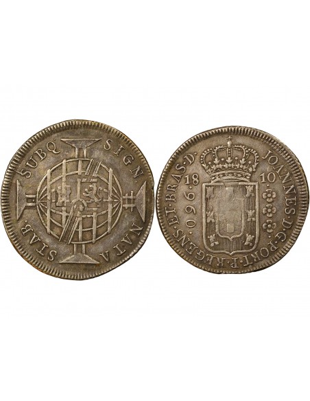 Brésil Jean VI Type 1 960 reis Argent 1810 R Rio de Janeiro