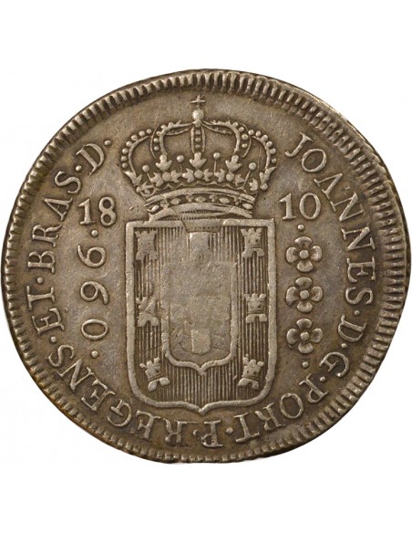 Brésil Jean VI Type 1 960 reis Argent 1810 R Rio de Janeiro