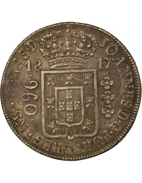 Brésil Jean VI Type 1 960 reis Argent 1817 R Rio de Janeiro