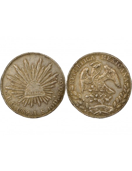 Mexique République Fédérale 8 reales Argent 1889 Guadalajara