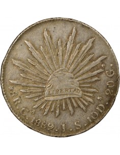 Mexique République Fédérale 8 reales Argent 1889 Guadalajara 2