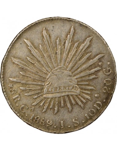 Mexique République Fédérale 8 reales Argent 1889 Guadalajara