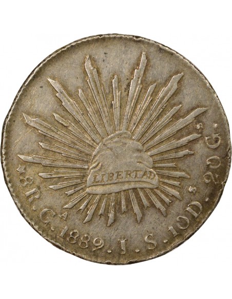 Mexique République Fédérale 8 reales Argent 1889 Guadalajara