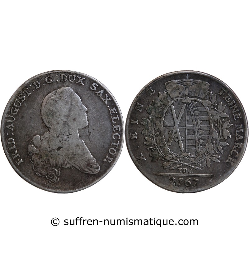 ALLEMAGNE, SAXE, FREDERIC AUGUSTE - THALER ARGENT 1767