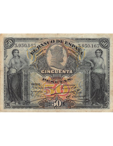 Espagne 50 pesetas 1907