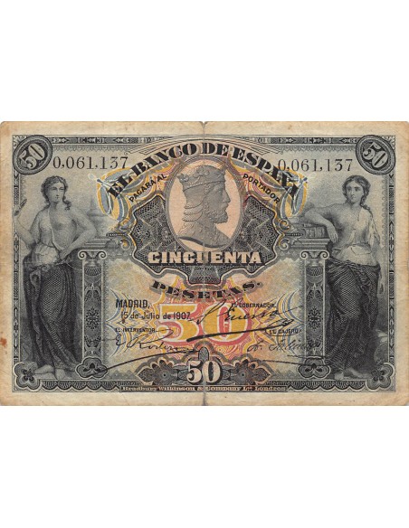 Espagne 50 pesetas 1907