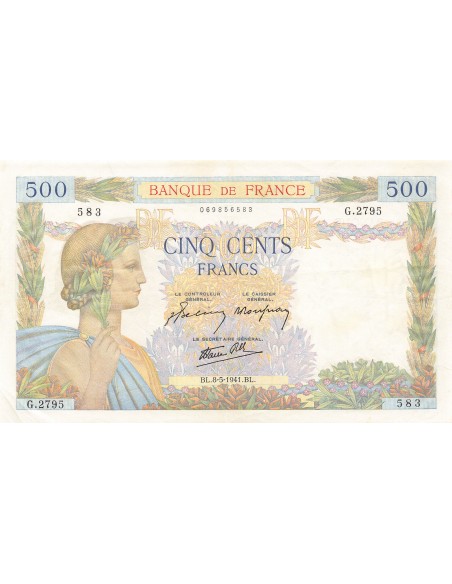 Billet Français 500 francs 1941