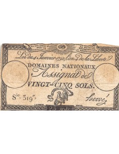 Assignats 25 sols 1792