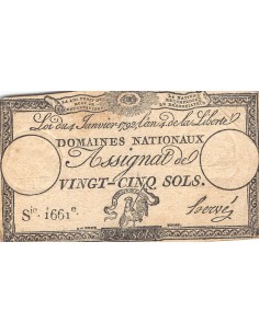 Assignats 25 sols 1792