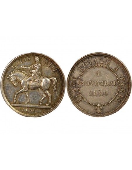 Louis XIII Statue de Louis XIII quinaire Argent 1829