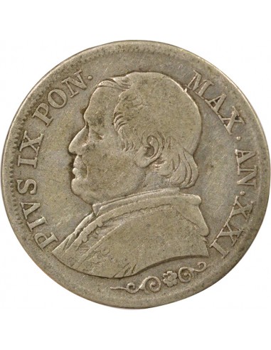 Vatican Pie IX 1 lira Argent 1866 R Rome