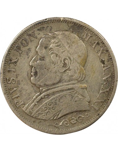 Vatican Pie IX 1 lira Argent 1866 R Rome