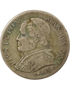 Vatican Pie IX 1 lira Argent 1867 R Rome 2