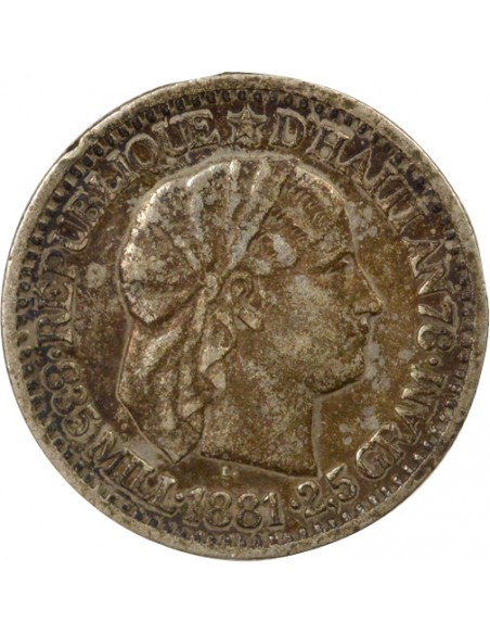 Haïti 10 centimes Argent 1881 A Paris